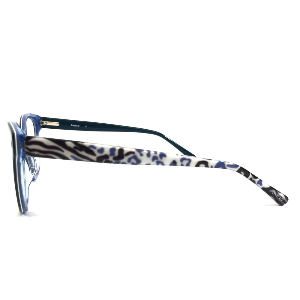 Bebe Eyeglasses Frames BB5194 400 BLUE ANIMAL Black Zebra Print 53-17-140